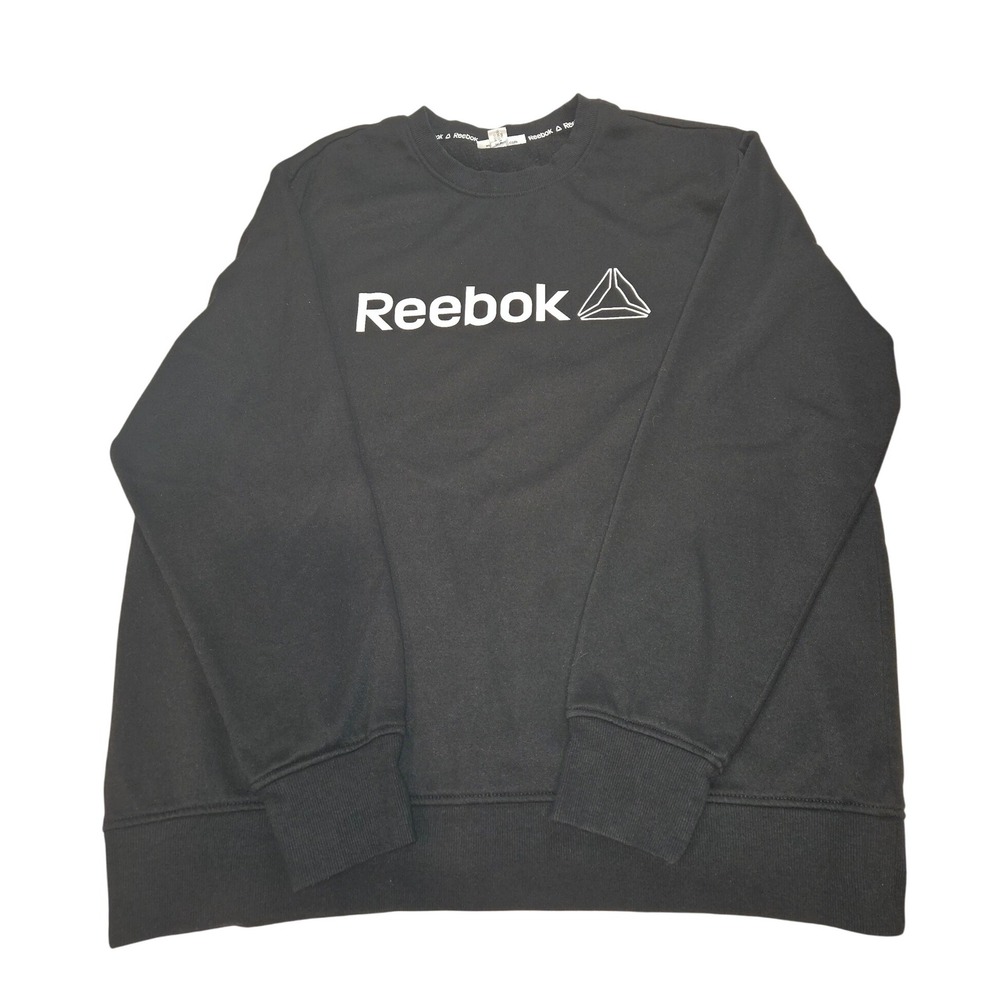 Reebok Men's Black Sweatshirt Crew Neck Pullover SZ S‎